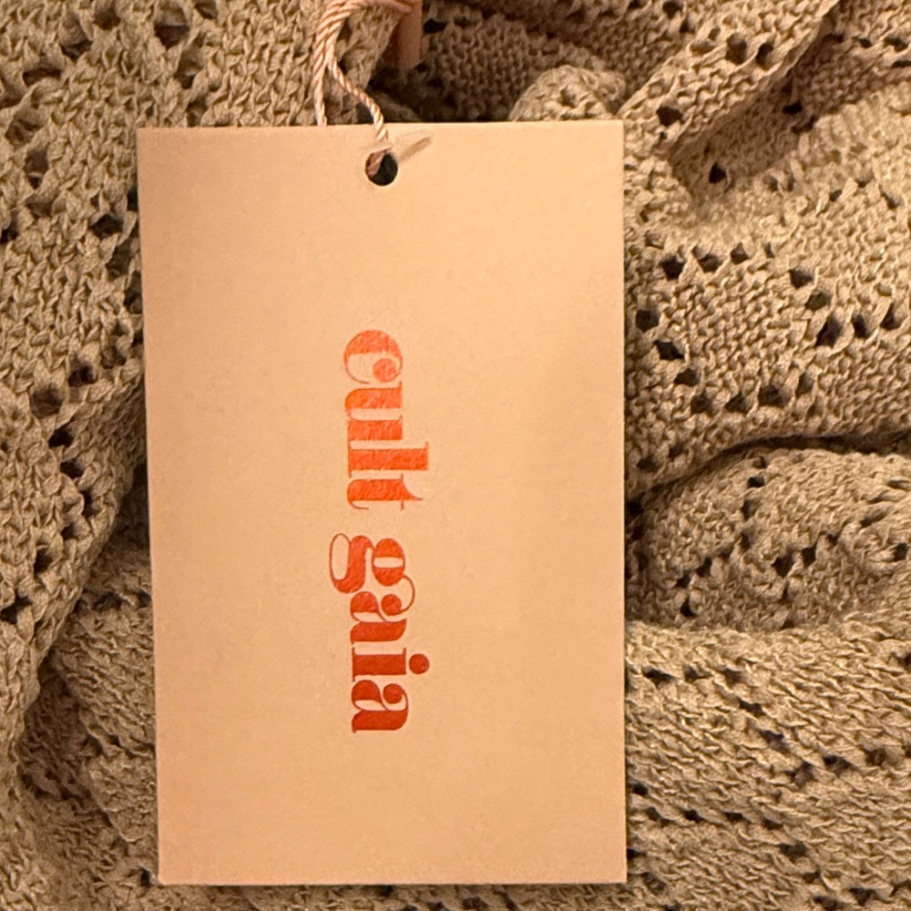 cult gaia Karen dress in Sand, Beige Halter Crochet Maxi Dress - Picture 3 of 5
